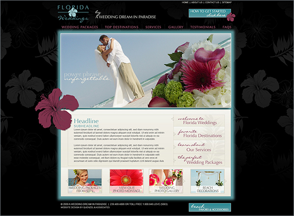 Florida Weddings. Web Design